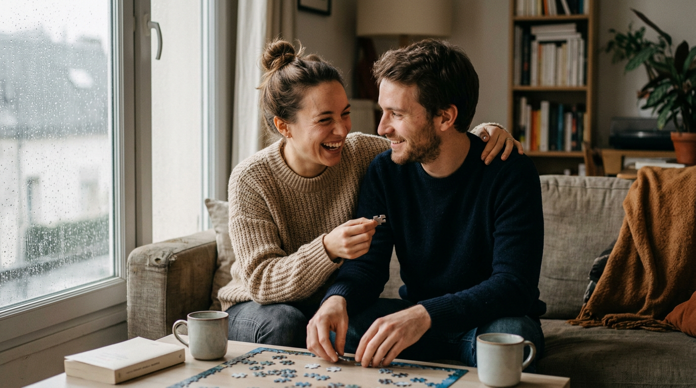 Activités couple par temps de pluie : 12 idées testées
