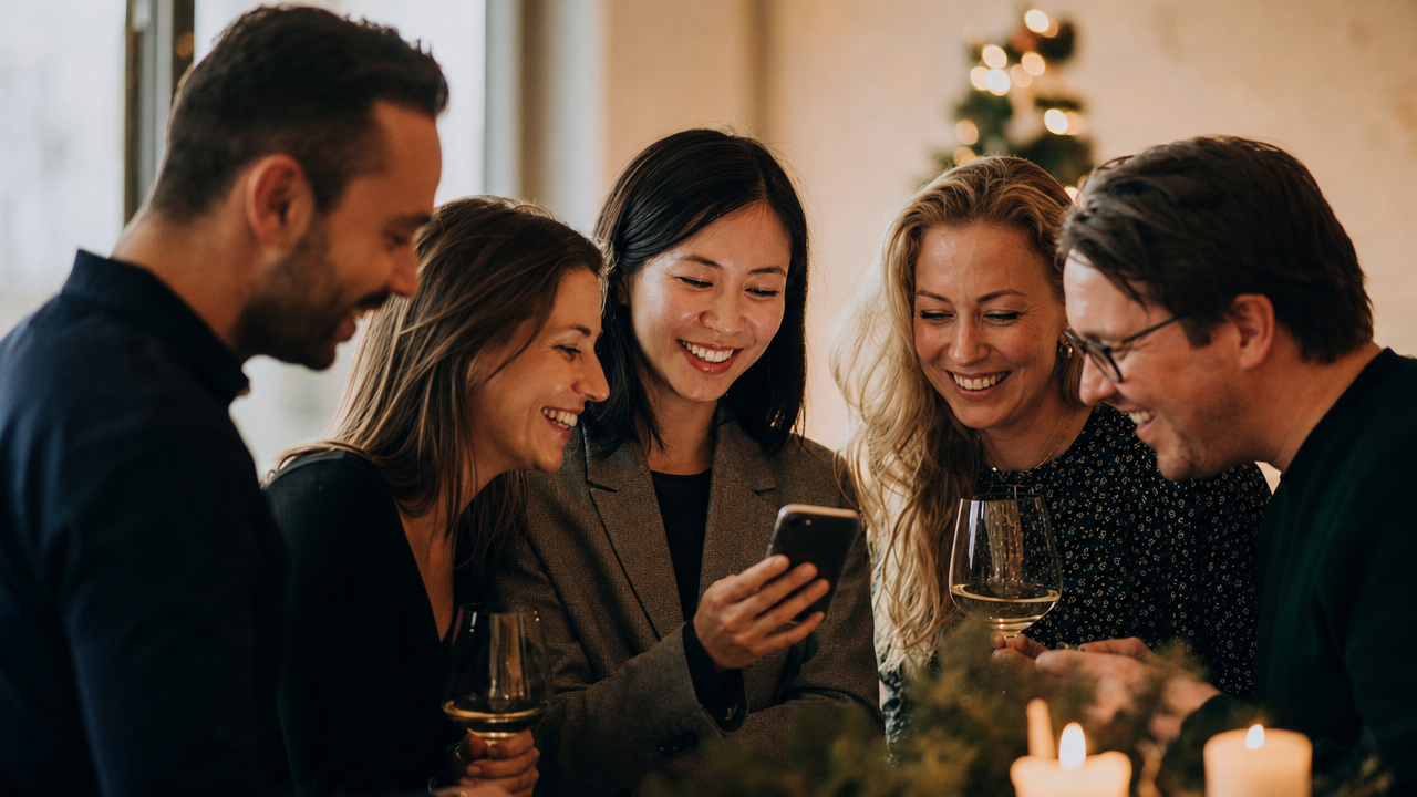 Holiday Party Ideas for Work: A Live Photo Slideshow of Team Photos